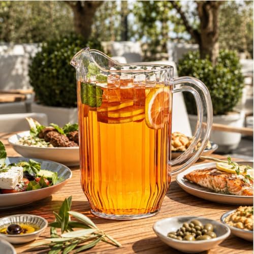 Restaurantware 47 oz Clear Plastic Water Pitcher, Beer and Juice Jug, 1 Ct - Image 5