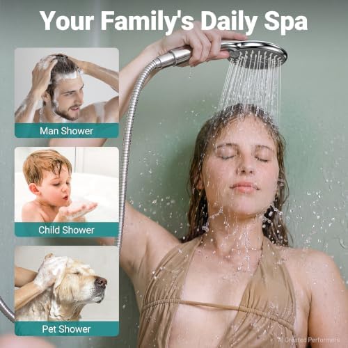 KOSNEW® High Pressure Handheld Shower Head with 5 Spray Modes - Image 7