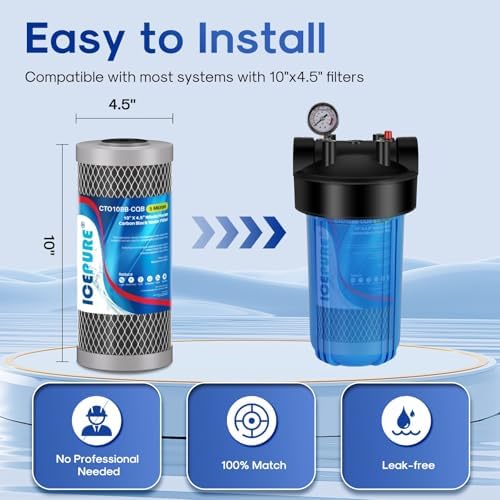 ICEPURE 5 Micron 4.5"x10" Whole House Water Filter, Targeted Heavy‑Metal & Lead Removal Replacement Filter, 1PACK - Image 5