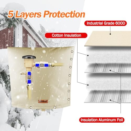 TOHONFOO 2-Way Open Backflow Preventer Pipe Cover Outside, 30"Wx30"H, Beige - Image 3
