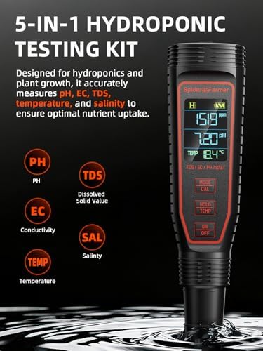 Spider Farmer 5-in-1 Digital pH Meter Kit Pen Tester for Water Hydroponics - Image 5