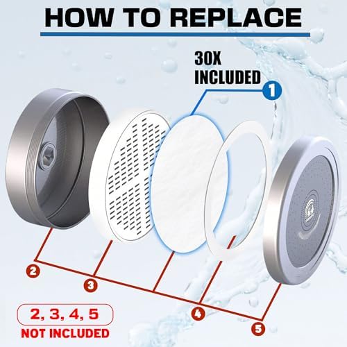 xcivi 30PCS Filtered Sediment Pad for AquaHomeGroup Filtered Shower Head - Image 3