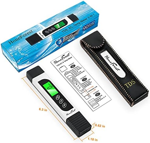 HoneForest TDS Meter, Digital Water Tester - Accurate and Reliable, Measures TDS, EC & Temperature (°F/°C), 0-9990ppm, Water Test Meter for Drinking Water, RO/DI System, Aquariums, etc​​ - Image 6