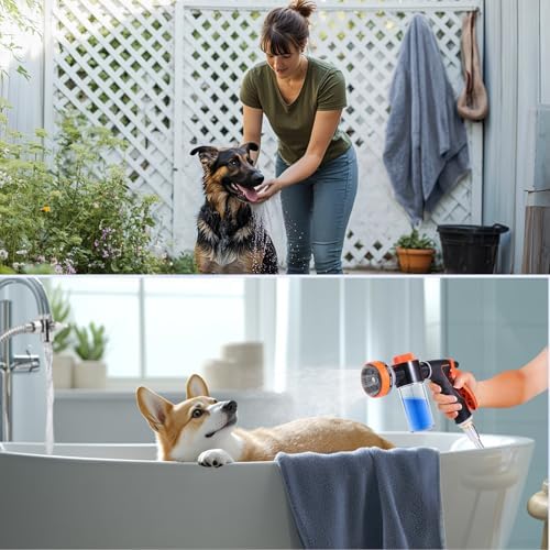 Dog Washing Hose Attachment with Dog Towels for Drying Dogs Large, Bathtub Faucet Sprayer Attachment with Long Hose, Pup Sprayer for Tub Faucet, Indoor Dog Wash Shower Attachment - Image 6