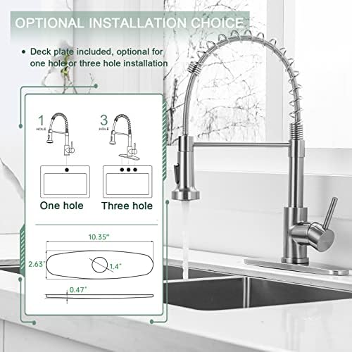 WEWE Laundry & Utility Sink Faucet with Pull-Down Sprayer, Brushed Nickel - Image 6