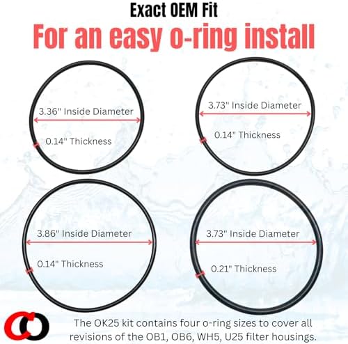 Captain O-Ring - Replacement OK25 O-Ring Kit Compatible with OmniFilter OB1, OB6, WH5, U25 Water Filter Housings (2 Sets, 8 O-Rings) - Image 2