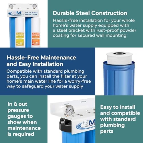 Applied Membranes Inc. 2-Stage Whole-House Water Filter System, 1-Micron and 5-Micron 4.5-Inch by 20-Inch Filters - Image 5