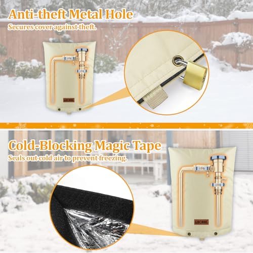 RICHIE Backflow Preventer Cover (5°F) Heavy-Duty 5-Layer Insulated Enclosure, Freeze & All-Weather Protection for Outdoor Pipe, Irrigation Sprinkler Valve, Well Water Pump & PVB, 22" Wx16 H Beige - Image 7