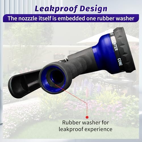 AUTOMAN Garden Hose Nozzle, Water Sprayer Nozzle with 7 Adjustable Watering Patterns,Slip Resistant Nozzle for Plants,Lawn,Washing Cars,Window Cleaning,Showering Pets & Outdoor Fun. - Image 5