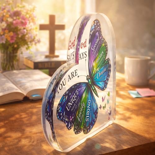 Mothers day Mom Gifts - Christian Gifts for Women Birthday, Butterfly Inspirational Gifts for Womenn, Friends, Mom, Sister, Girl, Coworker, Bible Verse Encouragement Decor, Religious Gift for Women Girls - Image 5