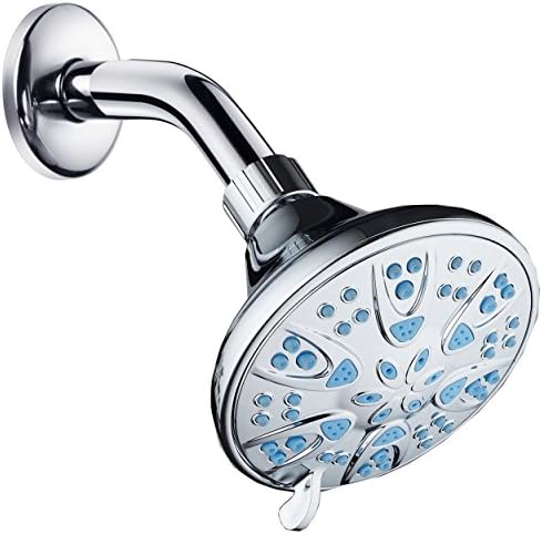 AquaDance Antimicrobial – Anti-Clog High-Pressure 6-Setting Shower Head with Microban Nozzle Protection from Growth of Mold, Mildew & Bacteria for Stronger Shower! 4" Aqua Blue - Image 4