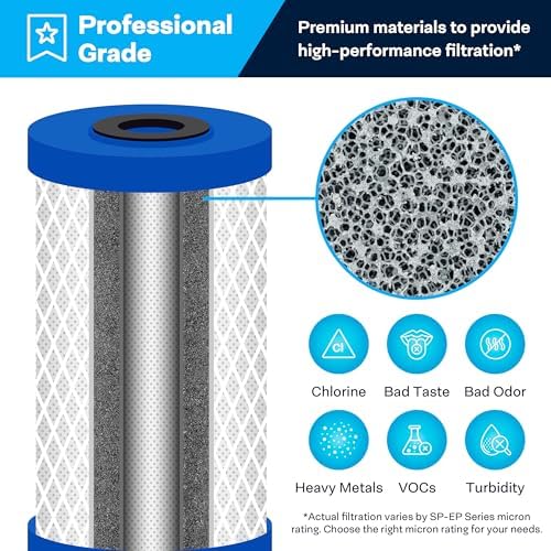 SpiroPure SP-EP-BB 10x4.5 Carbon Block Water Filter EP-BB CB-45-1005 6 Pack - Image 5
