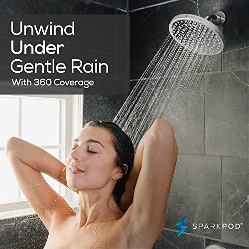 SparkPod Rain Shower Head, 8 Inch Round, Luxury Polished Chrome Finish - Image 4