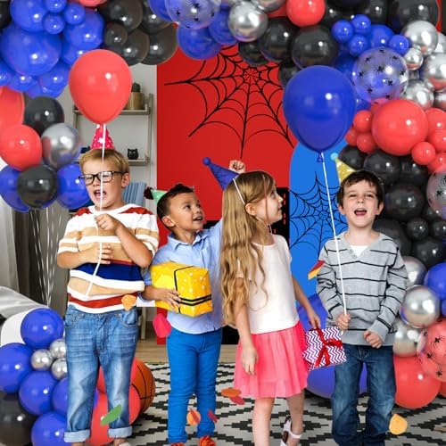 Amandir 153pcs Black Red Blue Balloon Arch Garland Kit Different Sizes - Image 5