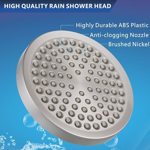 High Pressure Filtered Shower Head Set, 6’’ Rain Shower Filter for Hard Water, Universal Round Showerhead 20 Stage Filtration Removes Impurities for Rejuvenated Skin by Eolax, Brushed Nickel - Image 4