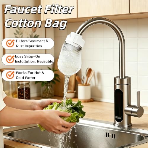 100Pcs Faucet Filter Cotton Bag, 2026 New Faucet Filter Bag for Filtering tap Water, Universal Faucet Filter Bags for Kitchen Sink, Bathroom Taps, Tap Water Purification Accessory - Image 2