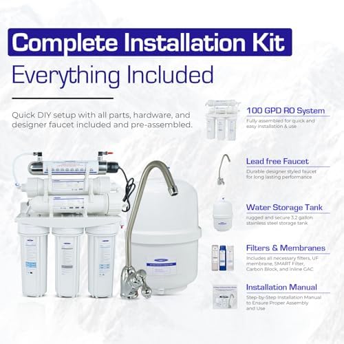 Crystal Quest Thunder Ultrafiltration/Reverse Osmosis Under Sink Water Filter System – 13 Stages of Filtration – Complete Installation Kit – 100 GPD - Image 2