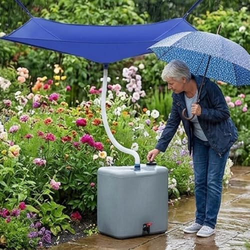 Rainwater Collection System with Hose and Water Diverter Tarp - Image 6