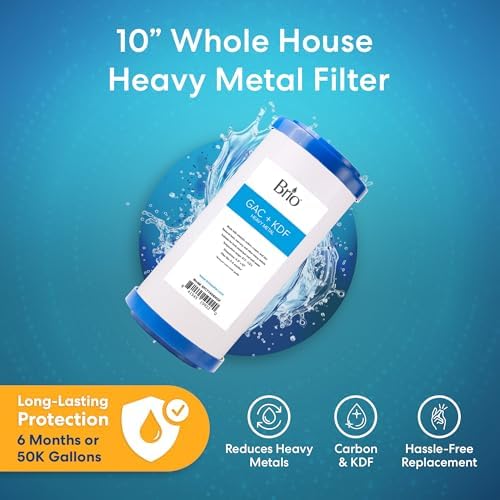 Brio RFCTY4510KDF | GAC + KDF Heavy Metal Filter for Whole House Water Filter System (Universal Replacement) Fast-Flow | Removes Dirt, Improves Taste & Protects Appliances | 4.5" x 10" - Image 2