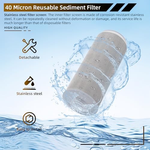 40 Micron Reusable Brass Water Filter for Washing Machine/RV - Image 3