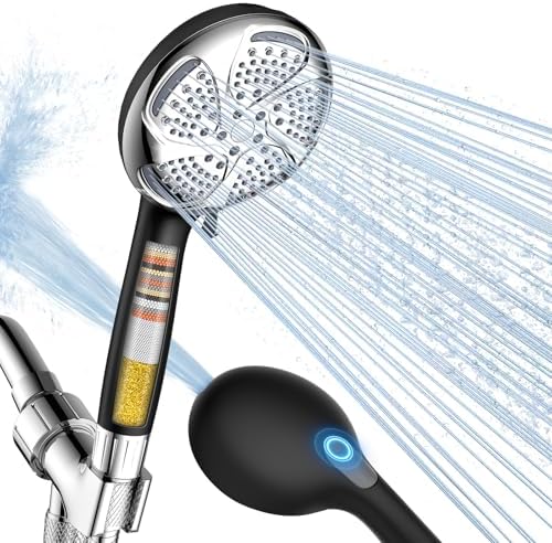 Filtered Shower Head with Handheld, High Pressure ShowerHead with Filters by Fitespot