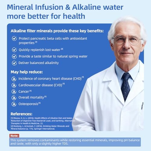 [Smart] Reverse Osmosis Water Filter Countertop,Ph+ & 6-Stage RO Water Filtration System-Alkaline Remineralization,4:1 Pure to Drain,40oz Auto-Fill & Stop Glass Carefe,No Installation Required(White) - Image 3