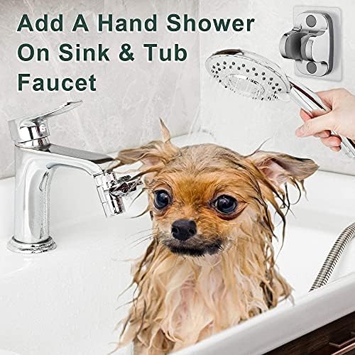 Sink Hose Shower Sprayer Attachment - Faucet Extension w/ 5 Adapters For Bathroom Bathtub, Kitchen Faucet, Utility Laundry Tub, Garden Hose Thread Spout For Delta, Moen, Kohler, American Standard - Image 2