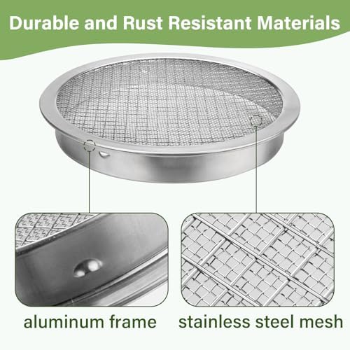 6-inch Round Rain Barrel Screen, Double Aluminum Mesh Vent Cover - Image 5