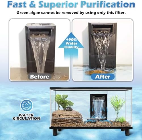 222GPH 10W Turtle Tank Filter Aquarium Filter Power Adjustable 10-40 Gal - Image 3
