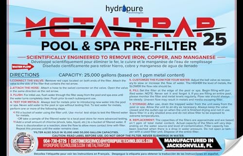 METALTRAP 25,000 Gallon Pool and Spa Pre Filter, High Performance, City and Well Water, Removes Iron, Copper, and Other Metals, Includes Valve Connector, Made in USA - Image 4