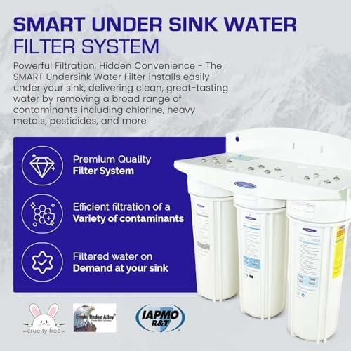 Smart Under Sink Water Filter System | Smart + Carbon Block + Sediment Filter | Triple | Filters 10,000 gallons | Crystal Quest - Image 3