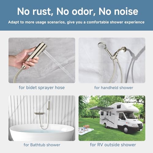 39 Inches 304 Stainless Steel Shower Hose Extra Long Brushed Nickel - Image 6
