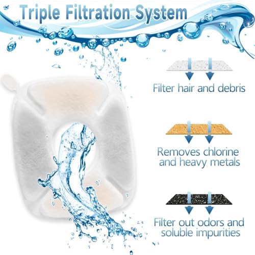 34 Pcs Cat Water Fountain Filters Replacement Compatible with VEKEN 95oz/2.8L Cat Water Fountain Filters Automatic Dog Water Fountain Filters Pet Fountain - Image 4