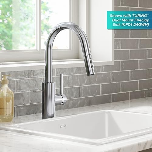 KRAUS Chrome 15 in Single Handle Pull Down Kitchen Faucet KPF-2620CH - Image 3