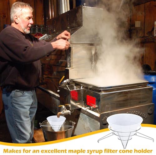 Tandefio 16 Pcs Maple Syrup Filter Set 1 Maple Syrup Filter 15 Cloth Filter Cones Deep Fryer Oil Filter Stand Non Woven Filter Cone Cooking Oil Filter for Maple Syrup Making and Oil - Image 6