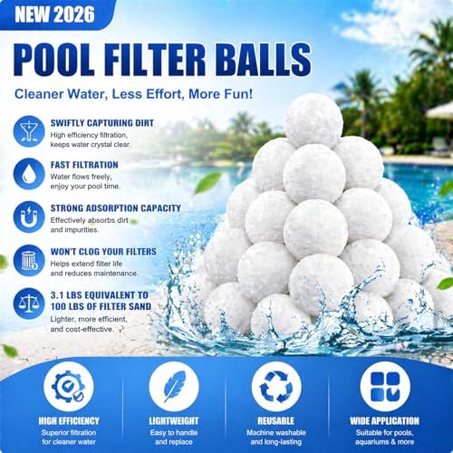 3.1 Lbs Pool Filter Balls, Eco-Friendly Filter Balls for Swimming Pool Sand Filters, Lightweight and Reusable Fiber Ball, Replace 100 lbs Pool Filter Sand - Image 2