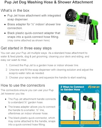 The Original Pup Jet Dog Washing Hose Attachment with Soap Dispenser - Image 6