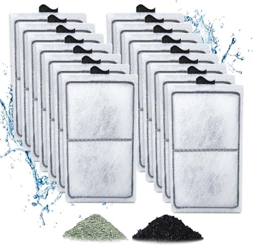 15 Pack PF-S Filter Cartridges Compatible with Silenstream PF10 Power Filters, Remplacement Aquarium Carbon Cartridge with Zeolite by Zuqqony