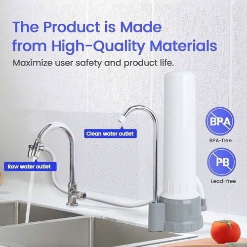 Countertop Water Filter, Amwater 5-Stage Countertop Water Filter Washable Filter Element, 8000 Gallons - Image 5