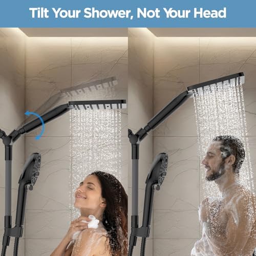 MakeFit Dual Filtered Rain Shower Head Combo, High Pressure Handheld Shower Head with Adjustable Bar - Rainfall Shower Head And Showerhead with Filter for Hard Water - Removes Chlorine - Image 2