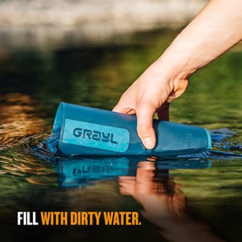GRAYL UltraPress 16.9 oz Water Purifier & Filter Bottle, Forest Blue - Image 3