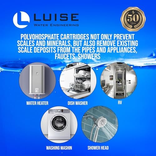 Luise 10"X2.5" Polyphosphate Hard Water Filter Cartridge, Scale Remover from Water Heater and Steamed Iron and,Salt-Free Water Softener for Shower, Sink and Whole House (L514.1000) - Image 5