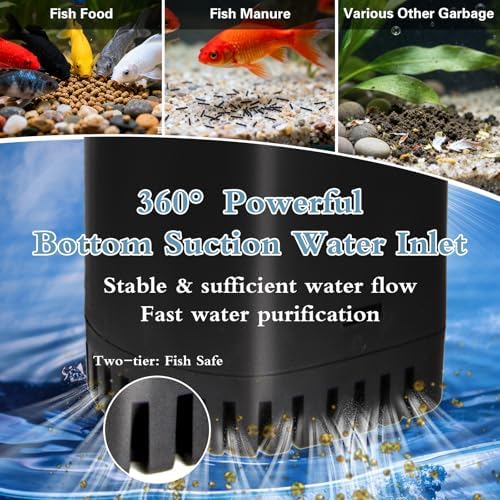 TARARIUM Fish Tank Filter U-V for 45-120 Gallon Tank, 300GPH Aquarium Filter for Turtle Tank Fish Tank Green Clean Machine, Sock Filter for Cold Plunge Saltwater Freshwater Crystal Clear - Image 5