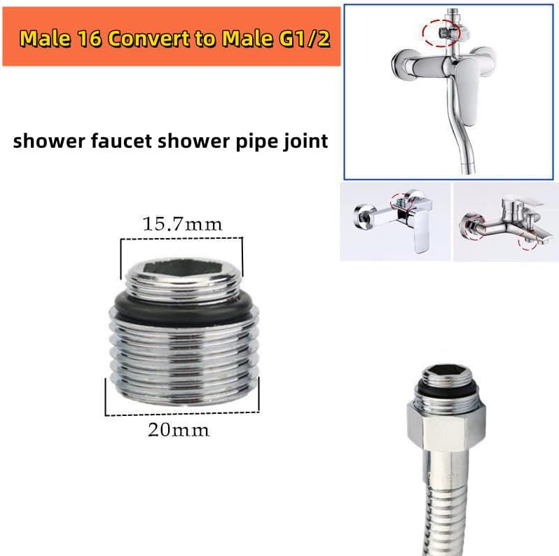 Faucet Adapter, Sink Hose Attachment for Faucet ，Extension Faucet Suitable for Connecting Sink Kitchen Bathroom Garden Faucet (male 5/8"-27T transform male G1/2-18T) - Image 2