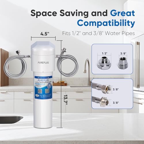PUREPLUS Under Sink Water Filter System, 22000 Gallons, 99.99% Chlorine Reduction, NSF/ANSI 42 Certified,Removes Heavy Metals,Chlorine, Direct Connect Under Counter Water Filtration System - Image 5