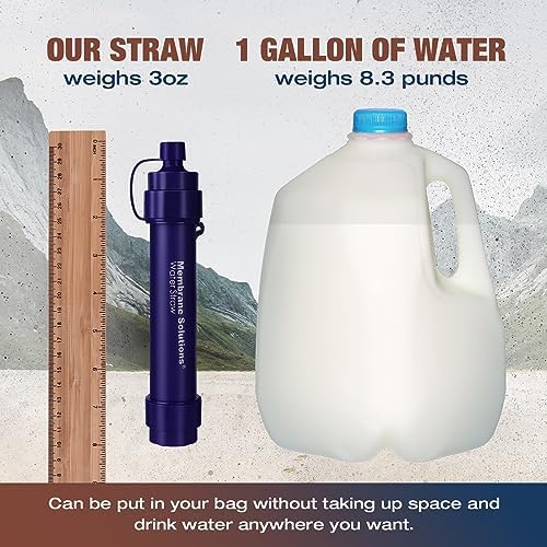 Membrane Solutions S2 Detachable Water Filter Straw (Pack of 4) with 23oz Collapsible Squeezable Water Filtration System - Image 3