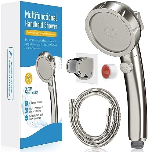 High Pressure Shower Head with Handheld, Brushed Nickel by HEROBAI