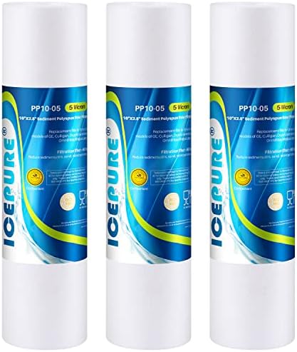 ICEPURE 5 Micron 10"x2.5" Whole House Sediment Water Filter PP10 3 Pack by ICEPURE