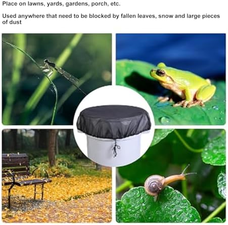 Mesh Cover with Drawstring Rain Screen for Leaf Filter, Water Buckets Tank Protector Outdoor Garden Mesh Screen, Household Use, Mesh Drawstring Sheet Filter (Diameter 95cm) - Image 4