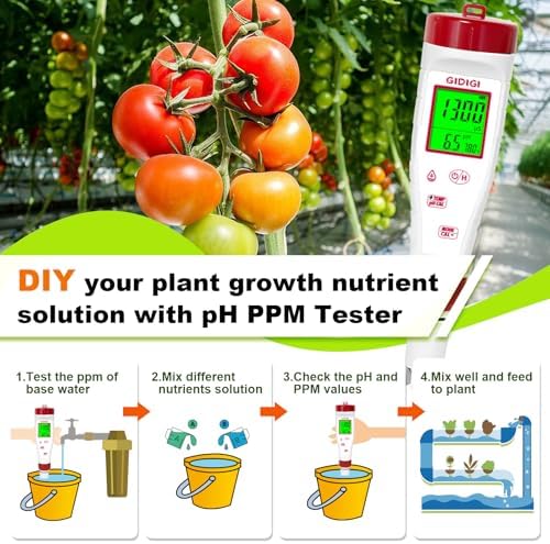 pH Meter for Hydroponic Water,Digital EC ppm Tester for Nutrients - Image 3